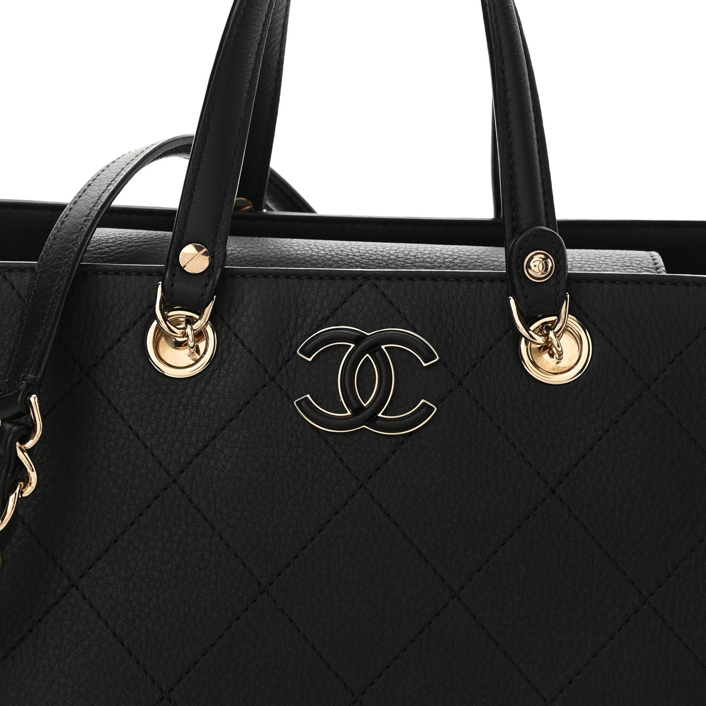 Bullskin Stitched Medium Shopping Bag Black