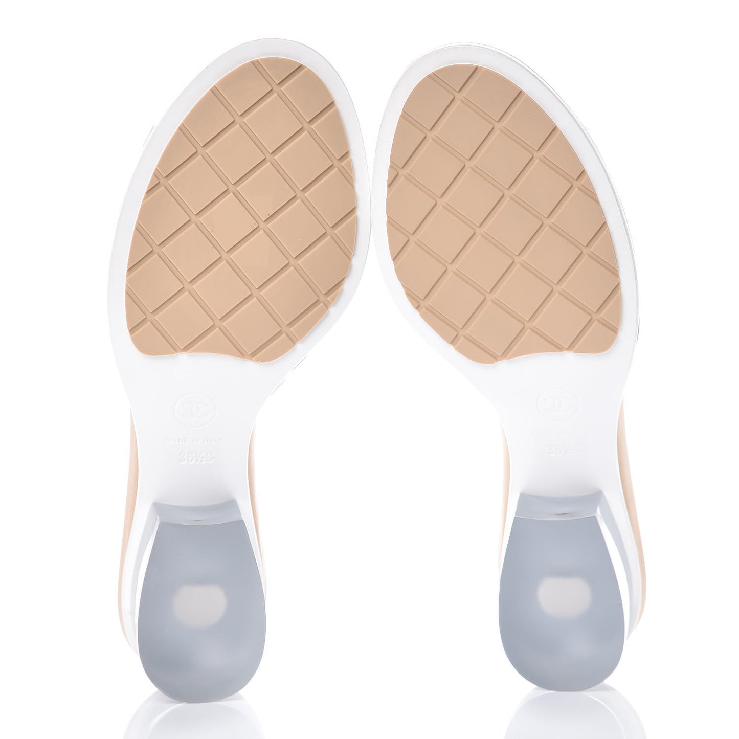 Lambskin PVC Mule 36.5 Transparent Beige