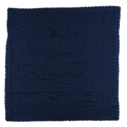 Louis Vuitton Silk Wool Monogram Denim Shawl Blue Marine 1 of 3