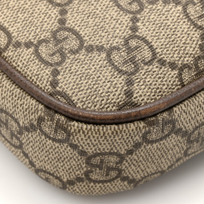 Gucci GG Supreme Monogram Textured Dollar Calfskin Web Mini Ophidia Envelope Shoulder Bag Beige Ebony New Acero 11 of 14