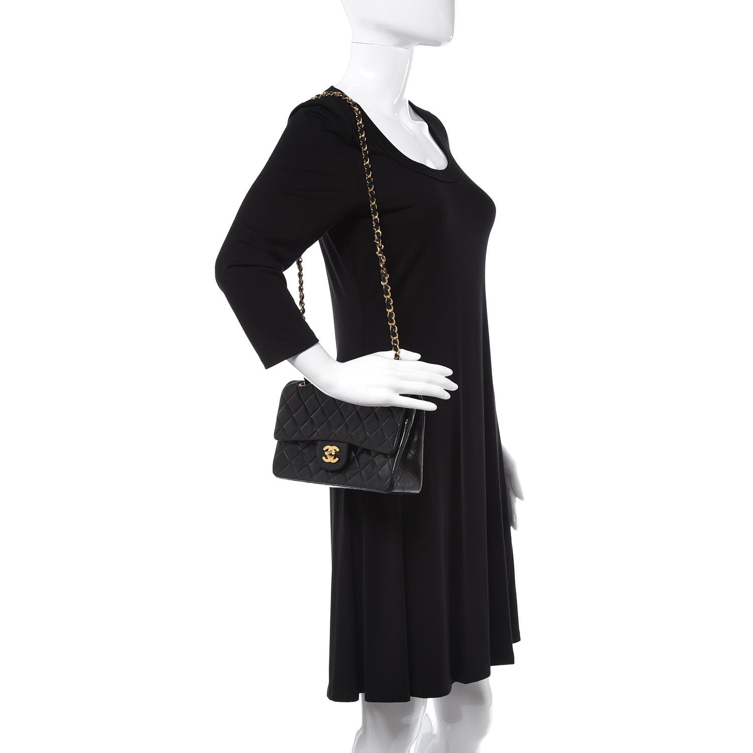 Chanel Lambskin Quilted Small Double Flap Black 2 of 10