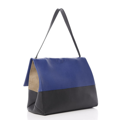 Celine Calfskin Suede All Soft Shoulder Bag Indigo 2 of 14