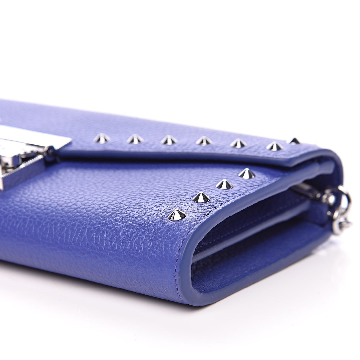 Calfskin Studded Patricia Wallet On Chain Spectrum Blue