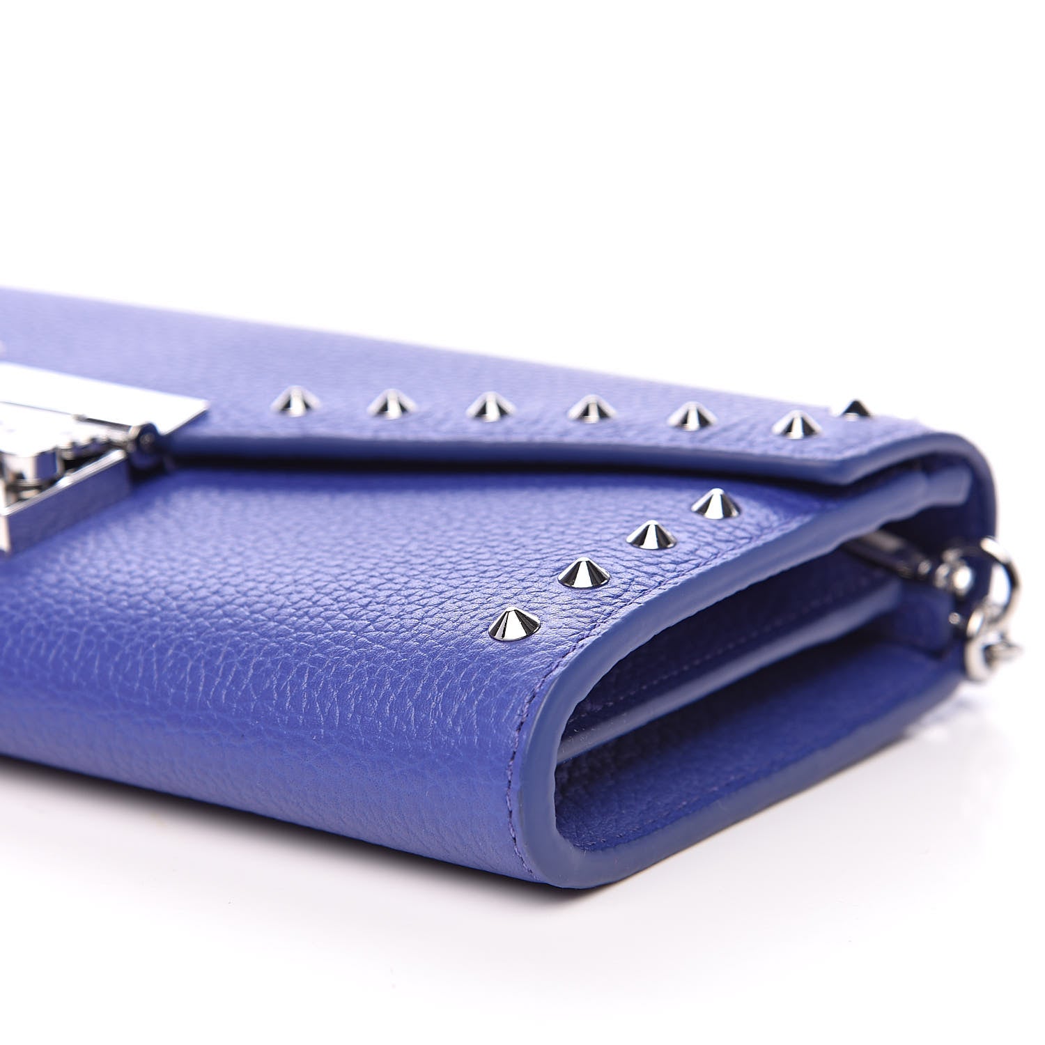 MCM Calfskin Studded Patricia Wallet On Chain Spectrum Blue 8 of 9