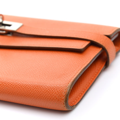 Hermes Epsom Kelly Longue Wallet Orange 16 of 17