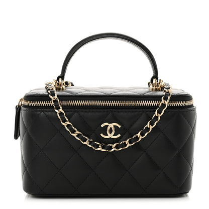 Chanel Lambskin Quilted Small Top Handle Vanity Case With Chain Black 1 of 10
