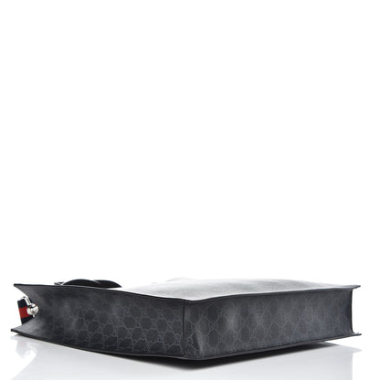 Gucci Soft GG Supreme Monogram Appia Calfskin Web Vertical Tote Black 4 of 8