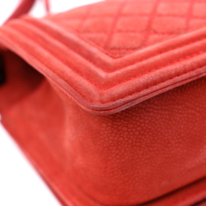 Chanel Iridescent Caviar Quilted Medium Boy Flap Red 10 of 21