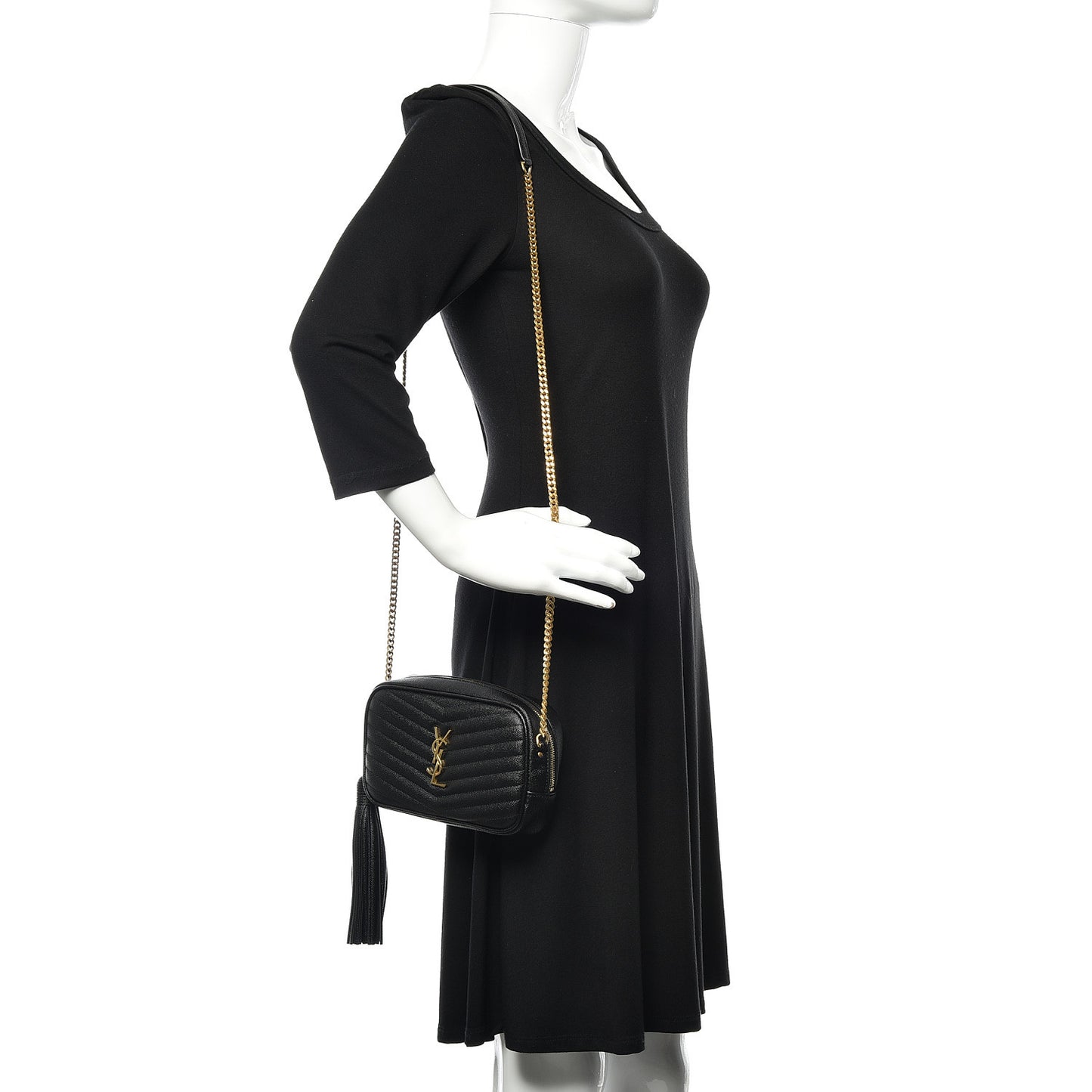 Grain De Poudre Matelasse Monogram Mini Lou Camera Bag Black
