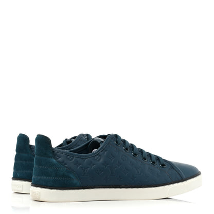 Louis Vuitton Calfskin Embossed Monogram Punchy Sneakers 38.5 Blue 5 of 11