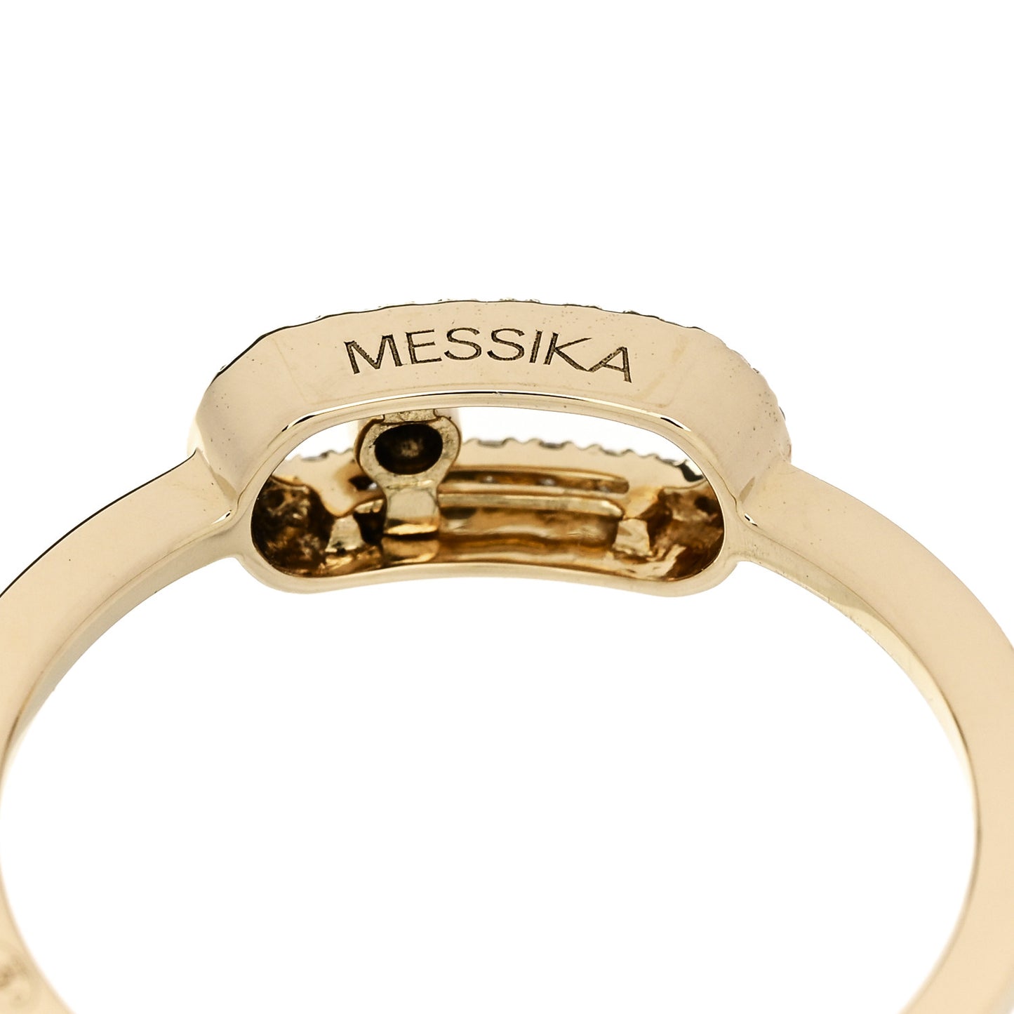 18K Yellow Gold Diamond Move Uno Ring 51 5.75