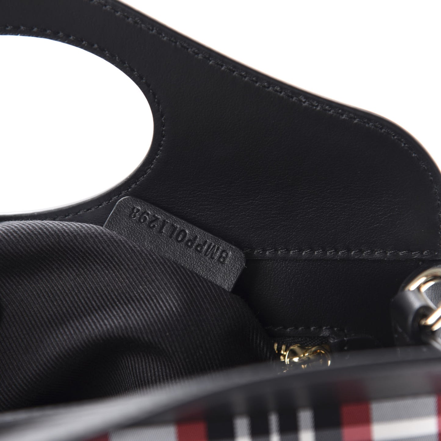 Calfskin Nylon Tartan Mini Pocket Bag Bright Red