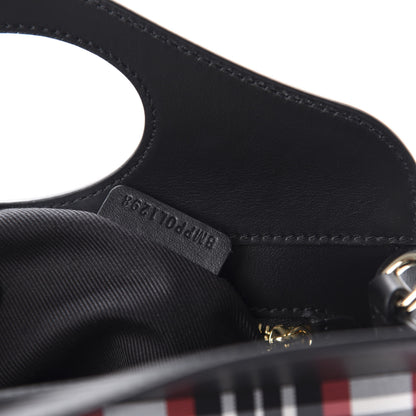 Burberry Calfskin Nylon Tartan Mini Pocket Bag Bright Red 9 of 10