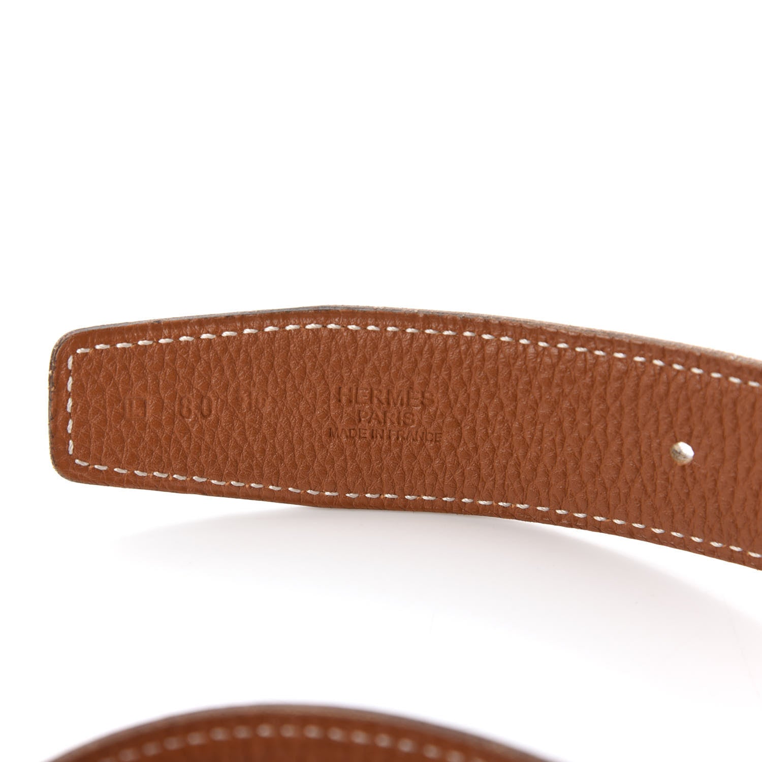 Hermes Box Togo H Belt 80 Black Gold 5 of 5