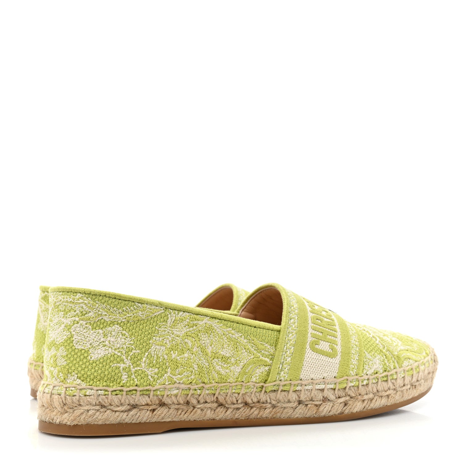 Christian Dior Embroidered Toile De Jouy Granville Espadrille 38.5 Off 38.5 White Green 4 of 9