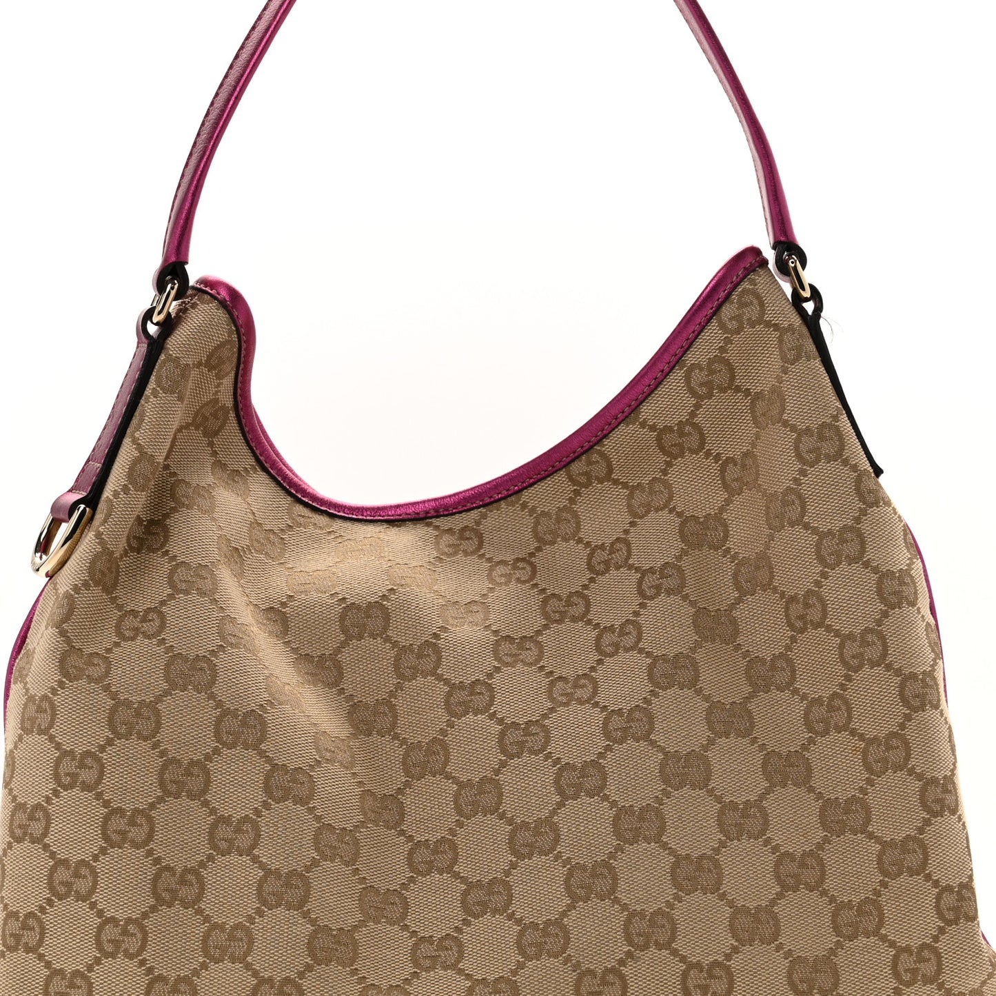 Metallic Calfskin Monogram Medium New Britt Hobo  Pink