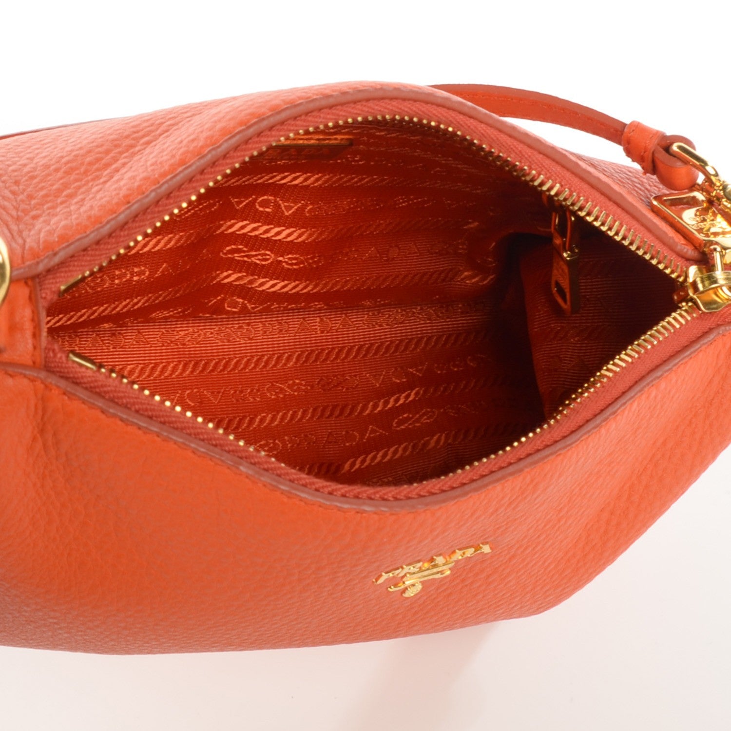 Prada Vitello Daino Mini Shoulder Bag Papaya 5 of 11