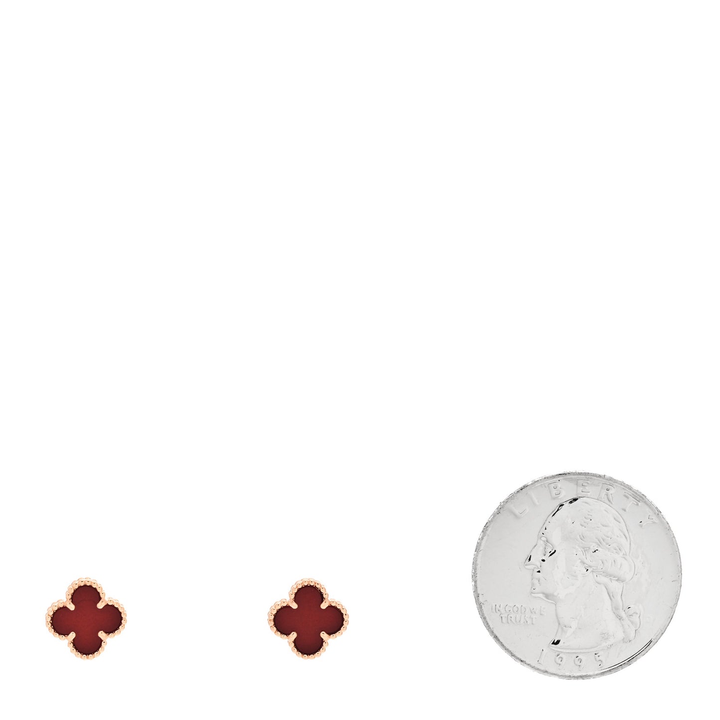 18K Rose Gold Carnelian Sweet Alhambra Earrings