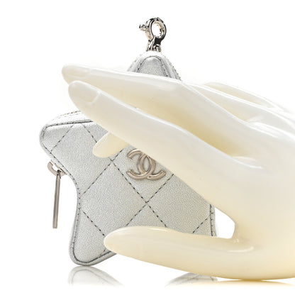 Chanel Metallic Lambskin Walk Of Fame Star Clip On Coin Purse Silver 2 of 8