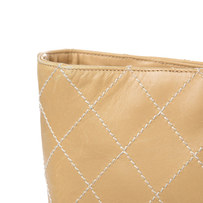 Chanel Calfskin Contrast Stitch Surpique Tote Beige 12 of 22