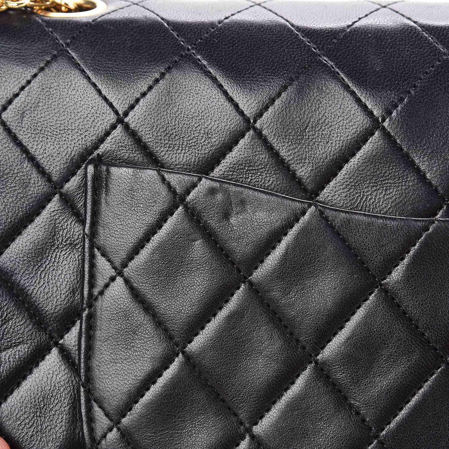 Lambskin Quilted Medium Double Flap Bijoux Chain Black