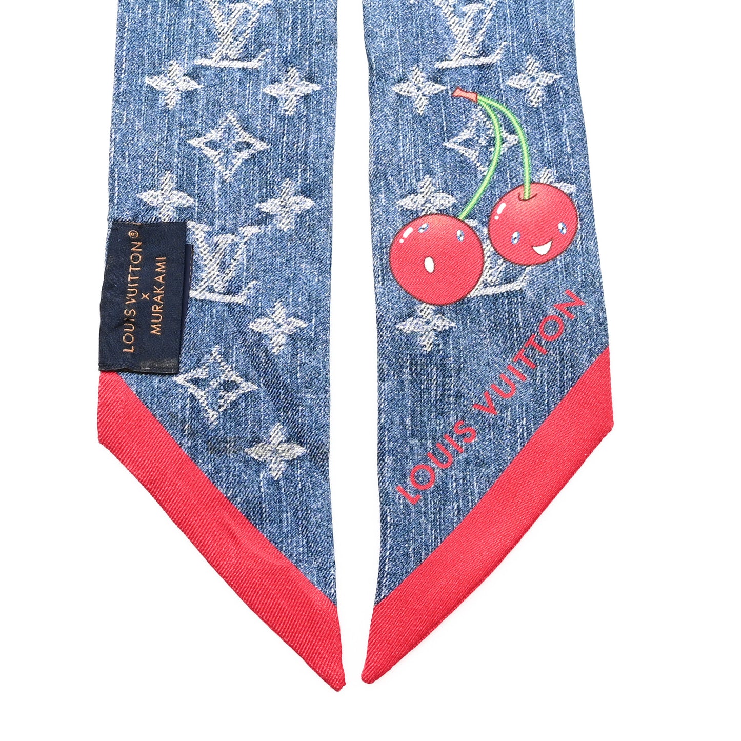 LV X TM Silk Monogram Cerises Bandeau Denim Blue