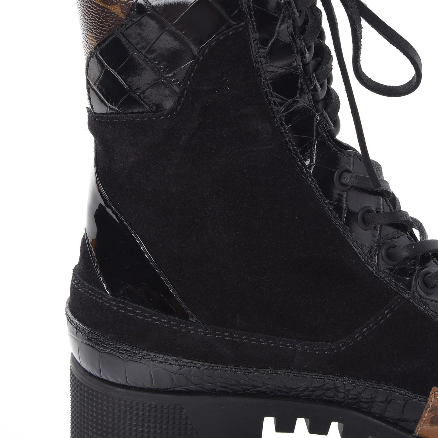 Suede Calfskin Reverse Monogram Laureate Platform Desert Boots 37