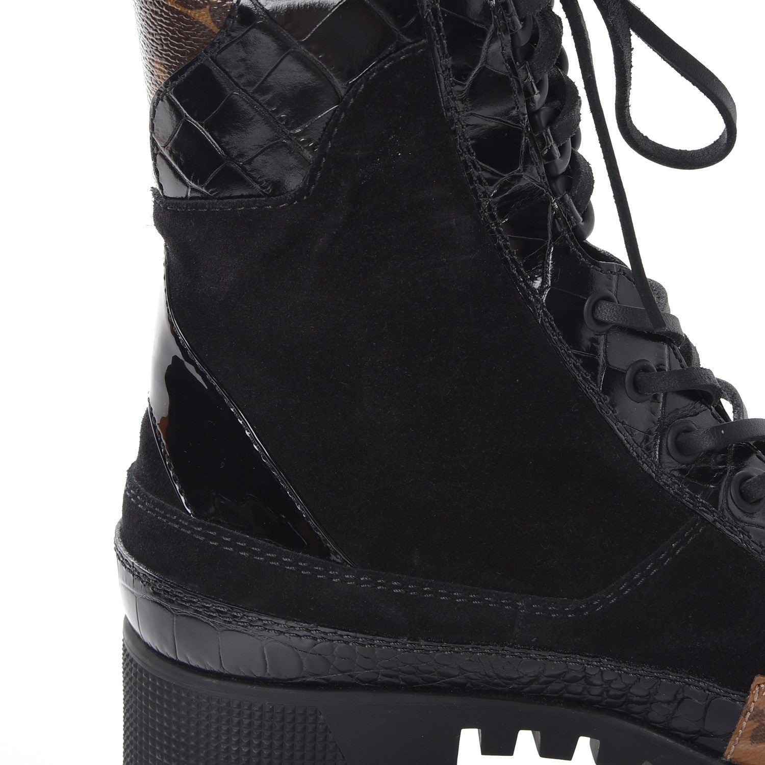 Louis Vuitton Suede Calfskin Reverse Monogram Laureate Platform Desert Boots 37 10 of 11