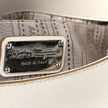 Salvatore Ferragamo Printed Calfskin Rory Chain Shoulder Bag White 6 of 9