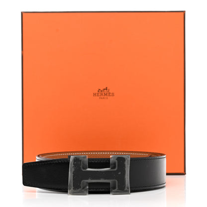 Hermes Chamonix 135 Togo Constance Belt 85 34 Black Gold 7 of 7