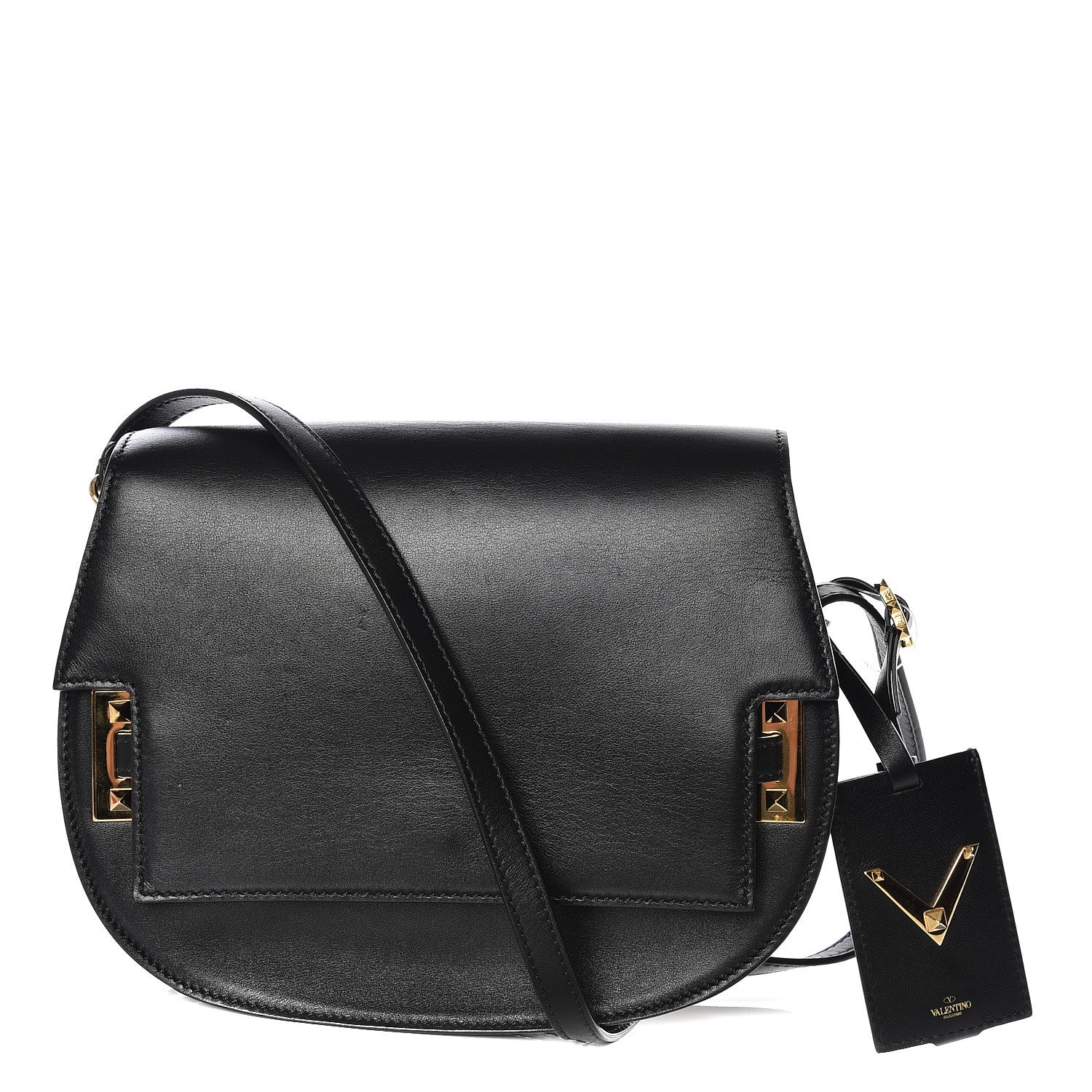 Valentino Garavani Calfskin My Rockstud Saddle Bag Black 1 of 11