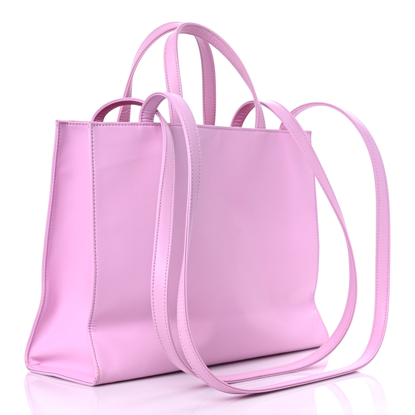 Vegan Leather Medium Shopping Bag Bubblegum