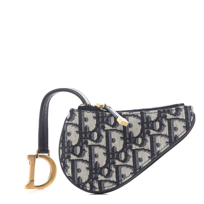 Christian Dior Oblique Saddle Coin Purse Blue 1 of 8