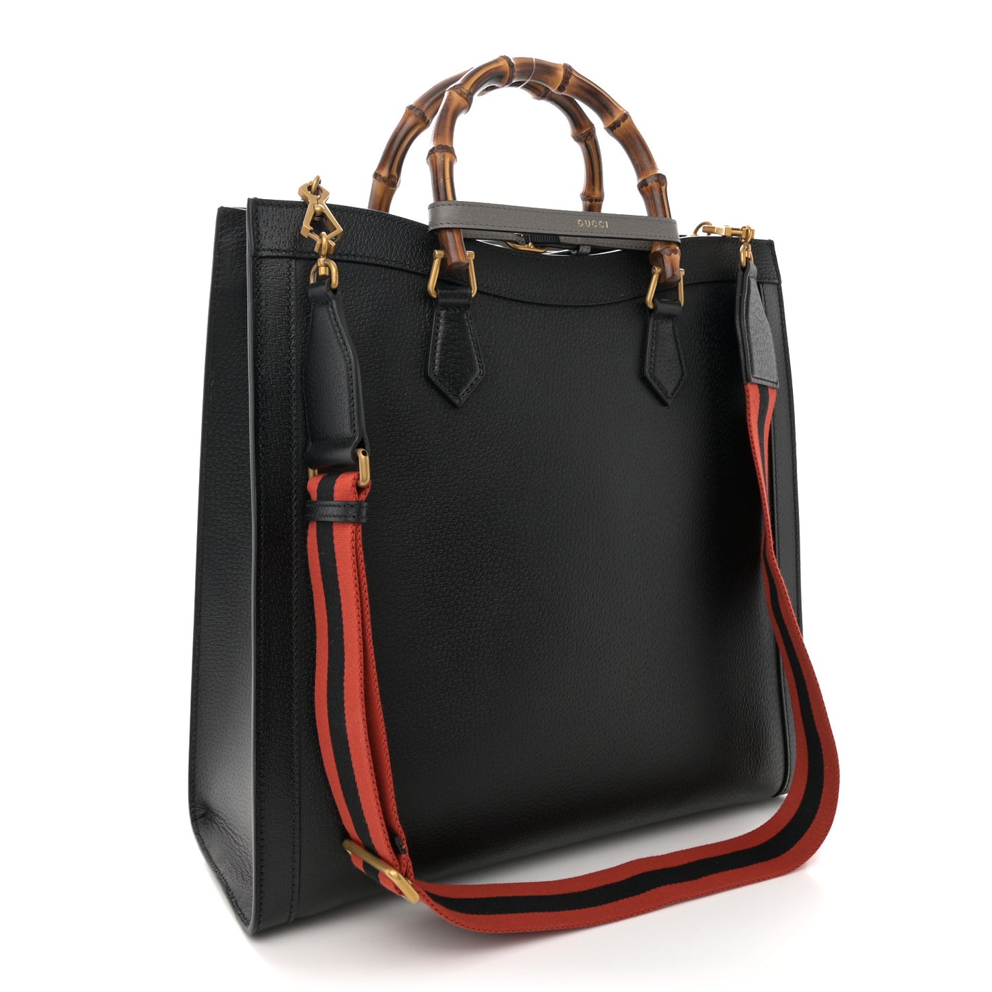 Wonka Grain Calfskin Large Diana Tote Bag Black