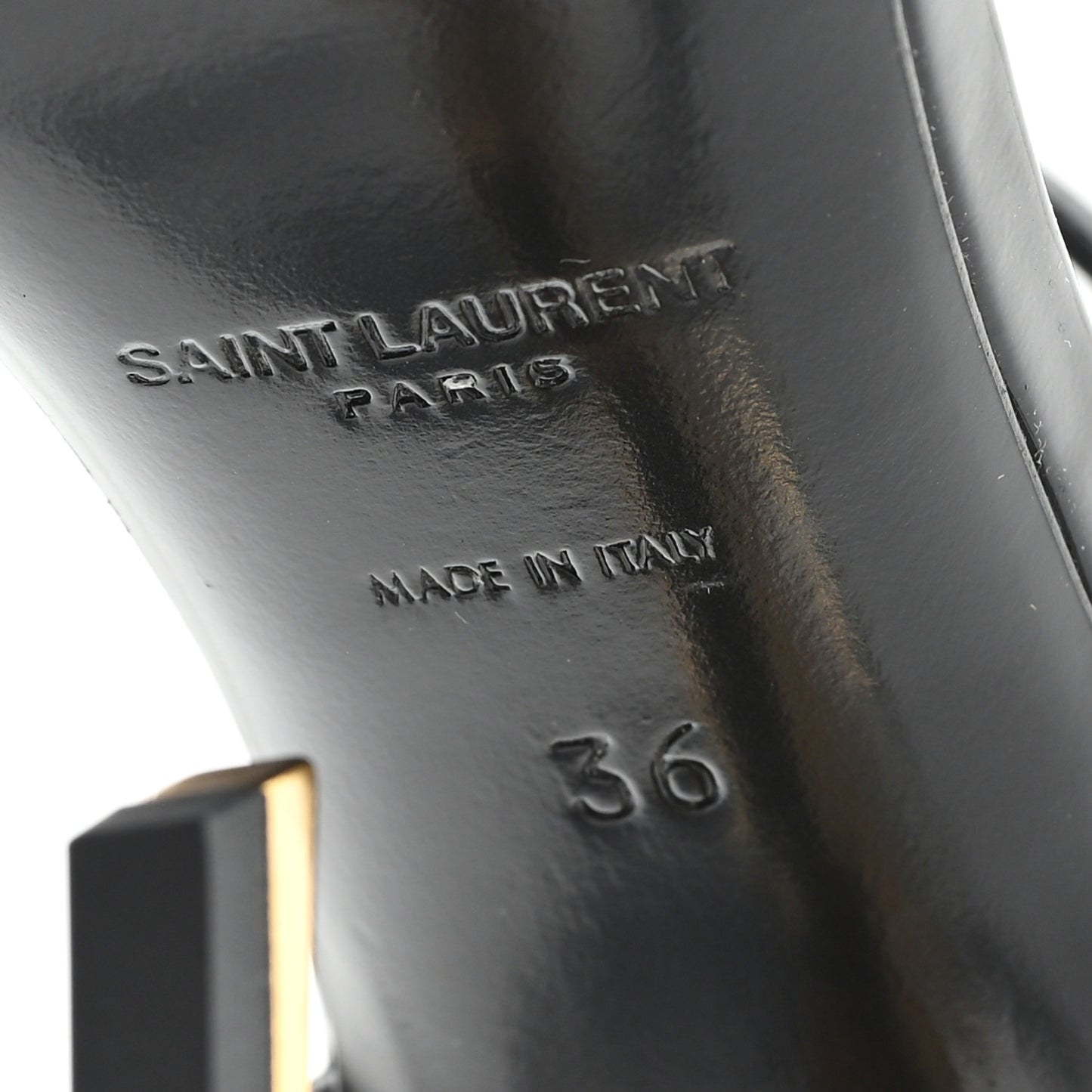 Patent Calfskin Opyum 110 Sandals 36 Black Gold