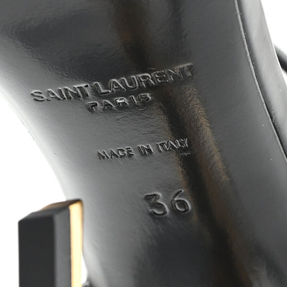 Saint Laurent Patent Calfskin Opyum 110 Sandals 36 Black Gold 7 of 10