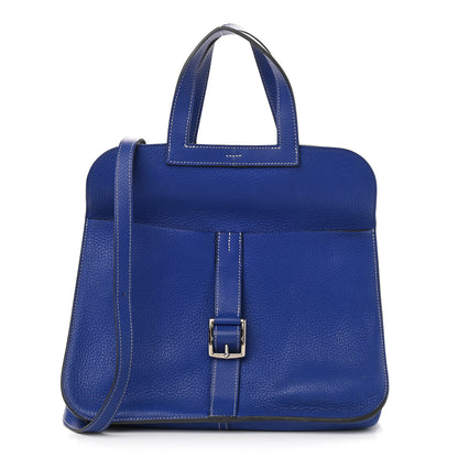 Hermes Taurillon Clemence Halzan 31 GM Bleu Electrique 4 of 11