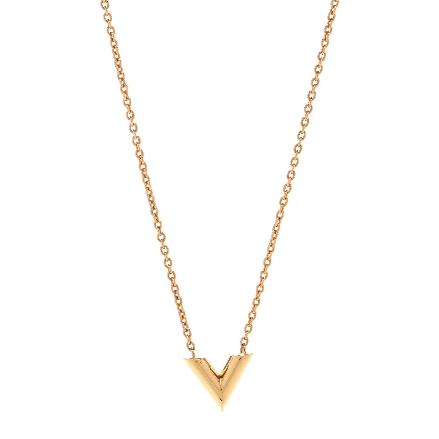 Louis Vuitton Essential V Necklace Gold 1 of 8