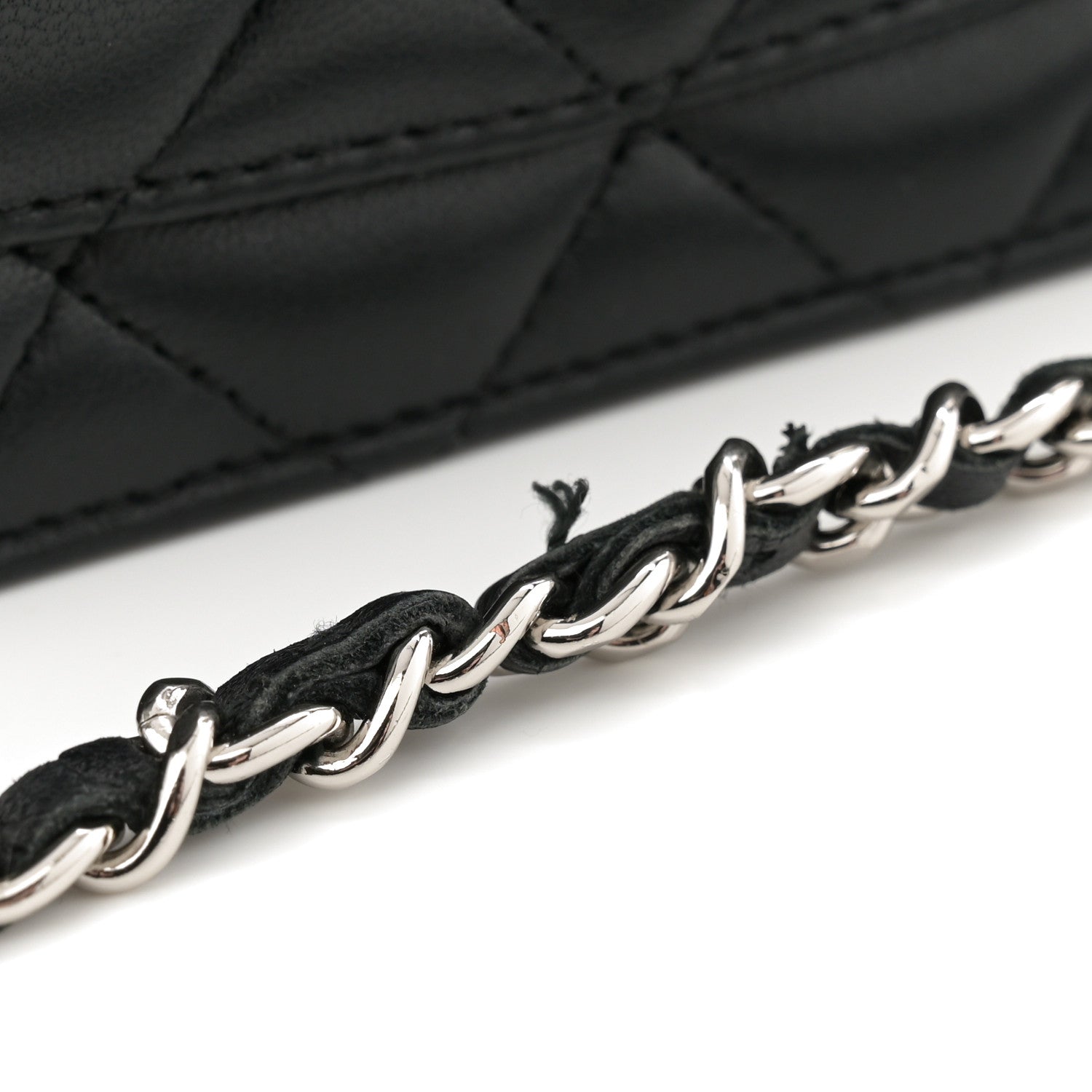 Chanel Lambskin Quilted Wallet On Chain WOC Black 11 of 14