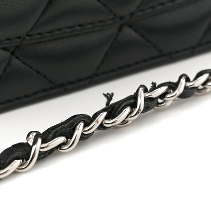 Chanel Lambskin Quilted Wallet On Chain WOC Black 11 of 14