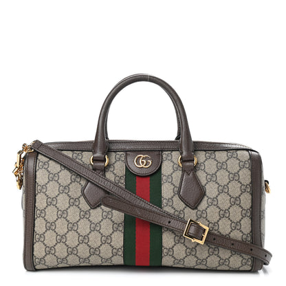 Gucci GG Supreme Monogram Web Medium Ophidia Boston Brown 1 of 12