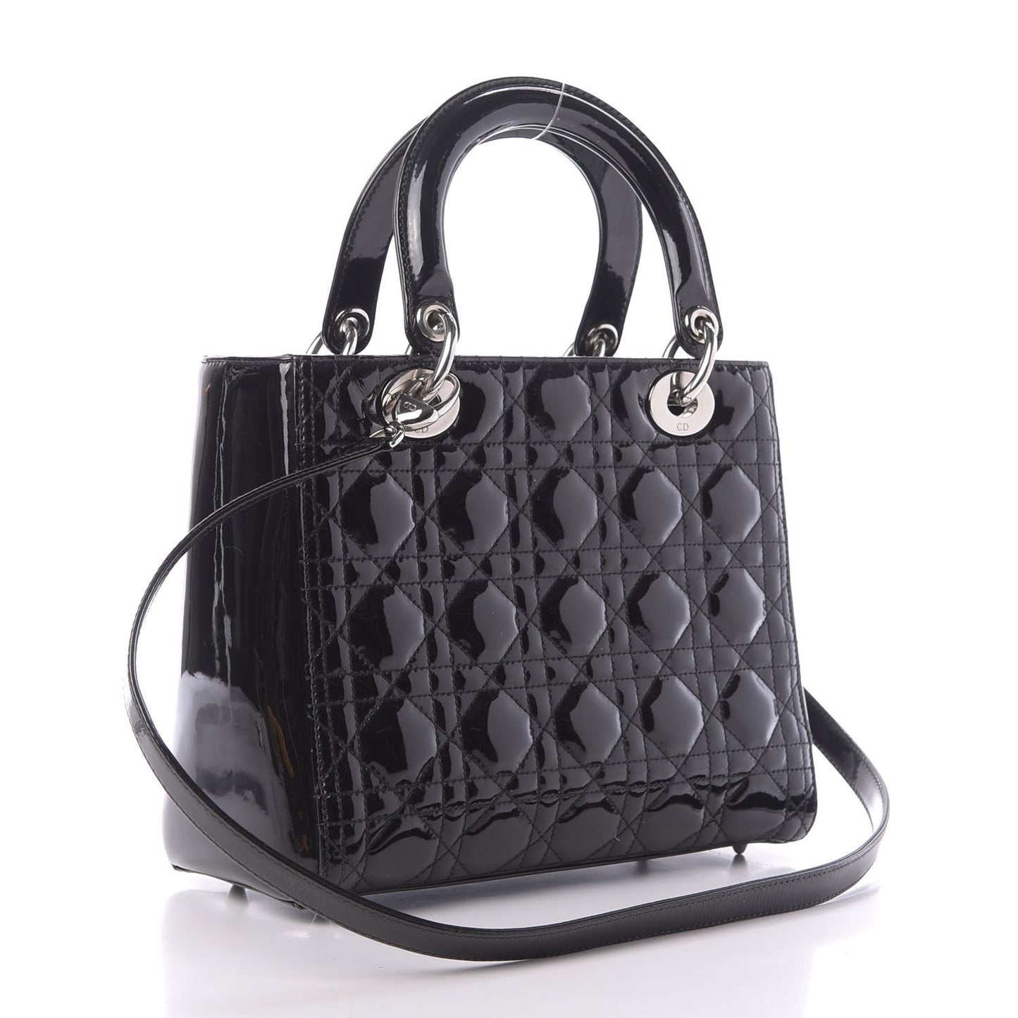Patent Cannage Medium Lady Dior Black