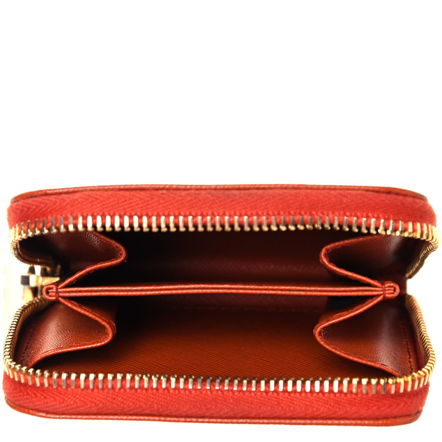 Prada Saffiano Metal Coin Purse Papaya 5 of 9
