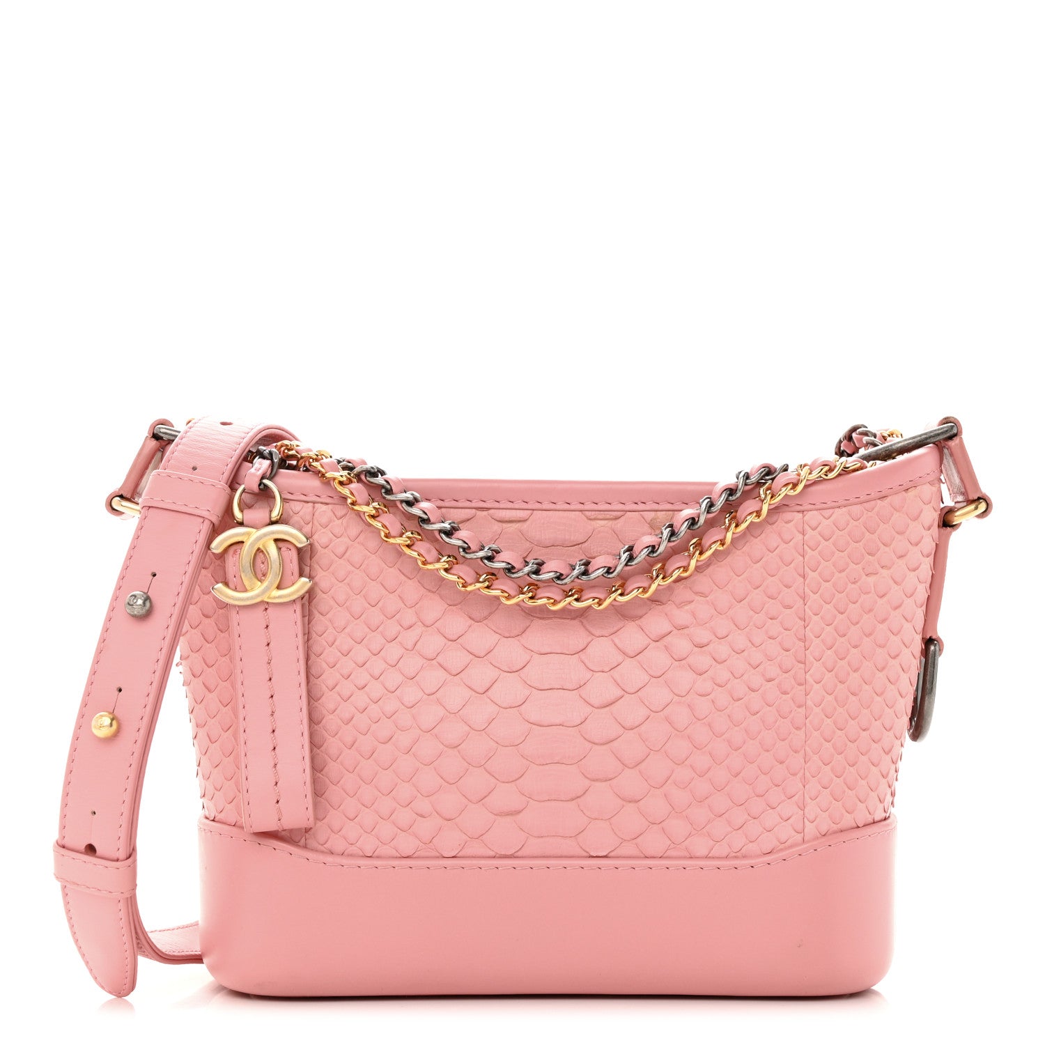 Chanel Snakeskin Small Gabrielle Hobo Pink 1 of 14