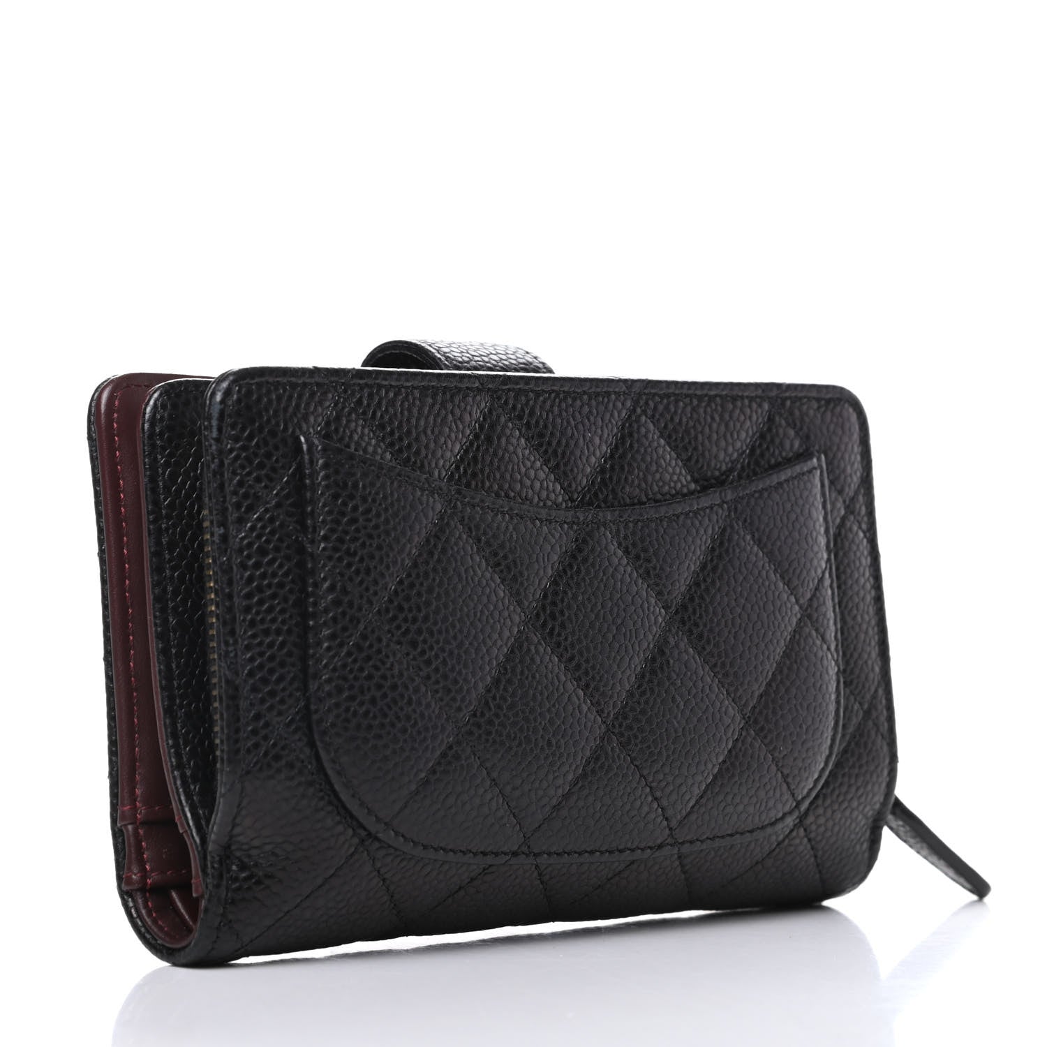 Chanel Caviar Quilted Zipped Pocket Wallet Black 3 of 10
