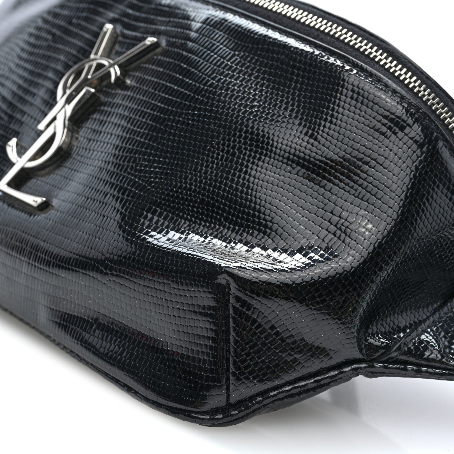 Saint Laurent Lizard Embossed Calfskin Belt Bag Black 9 of 9
