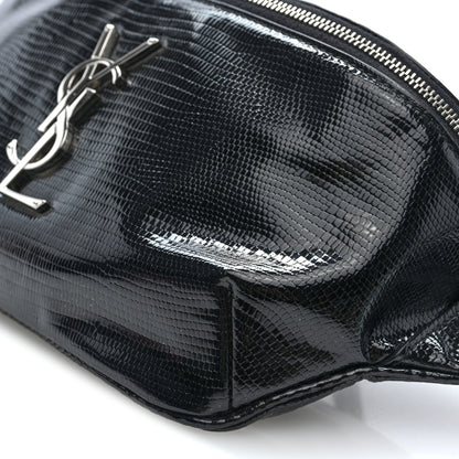 Saint Laurent Lizard Embossed Calfskin Belt Bag Black 9 of 9