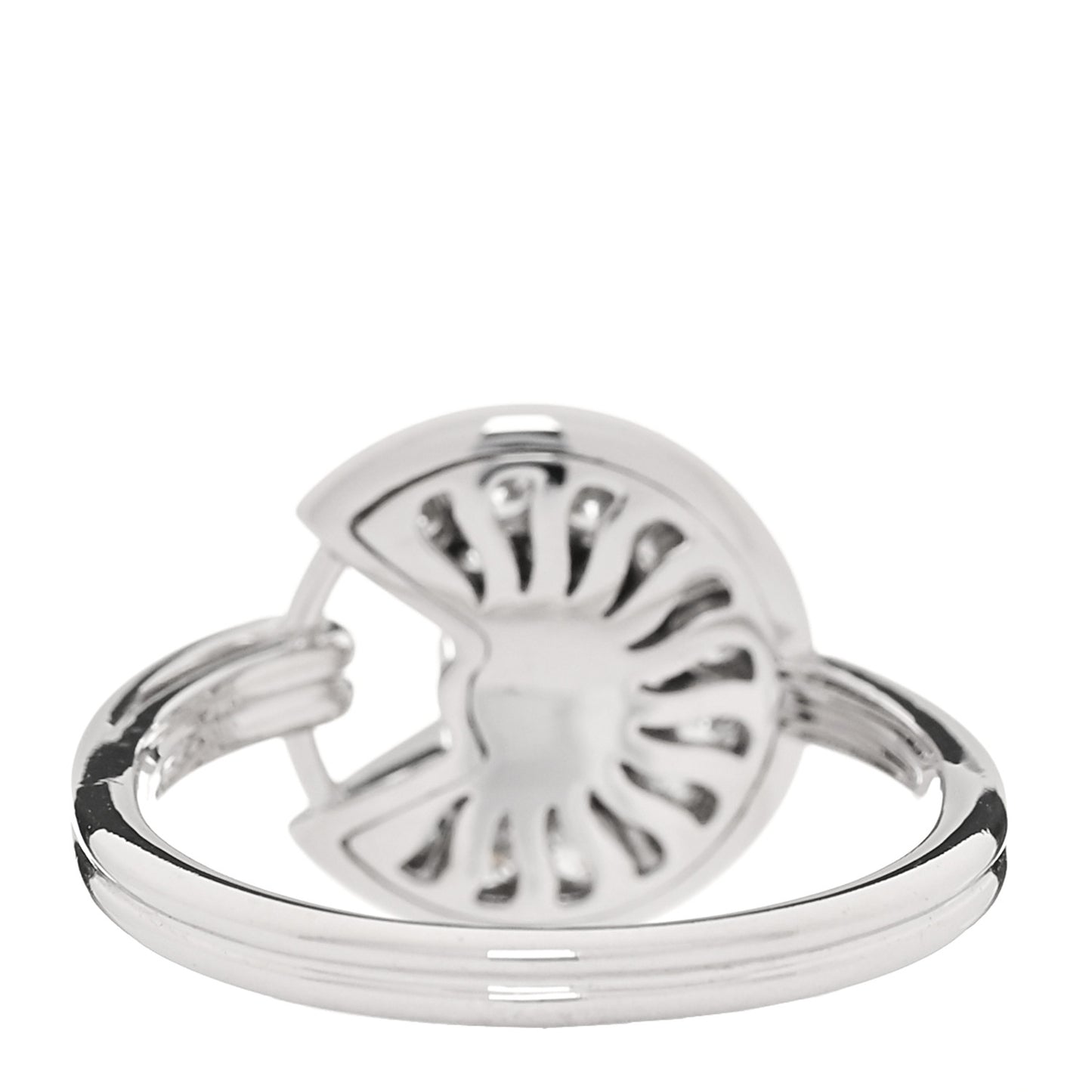 18K White Gold Diamond Amulette de Cartier Paved Ring 51 5.75