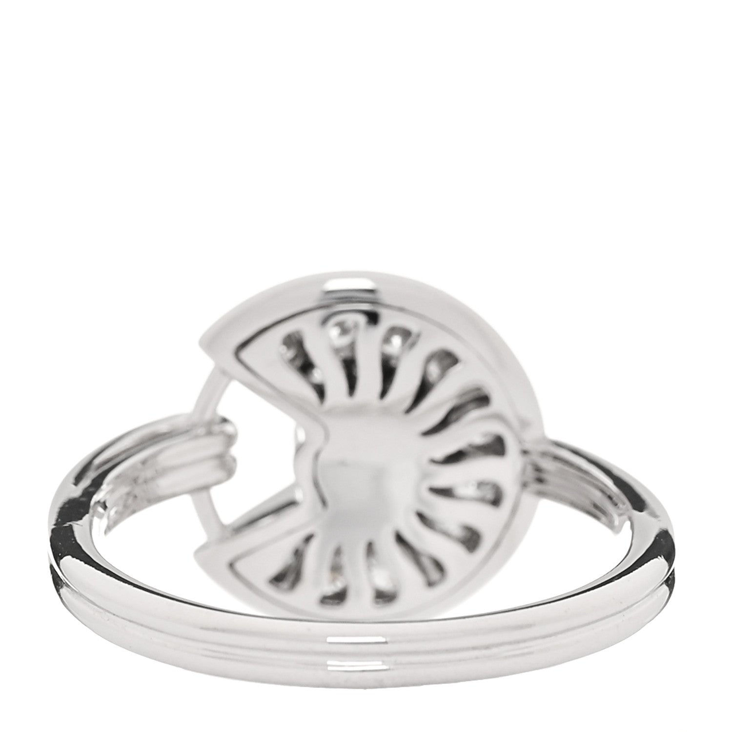 Cartier 18K White Gold Diamond Amulette de Cartier Paved Ring 51 5.75 3 of 5
