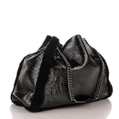 Gucci Patent Shearling Medium Soho Chain Shoulder Bag Black 3 of 7